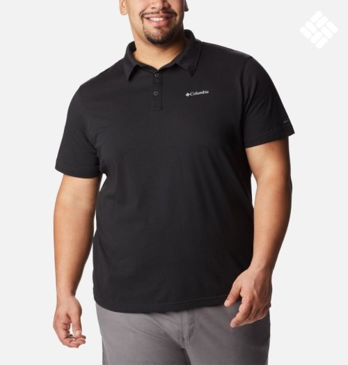 Men's Columbia Thistletown Hills Polo Shirts Black | Plus Size CA-U3AL1